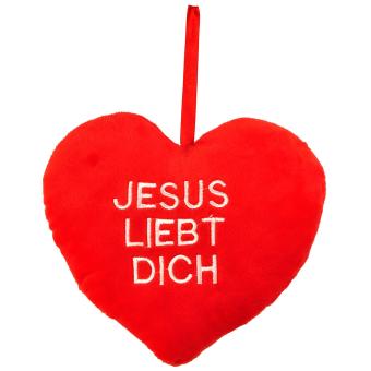 Plüschherz:   Jesus liebt Dich 